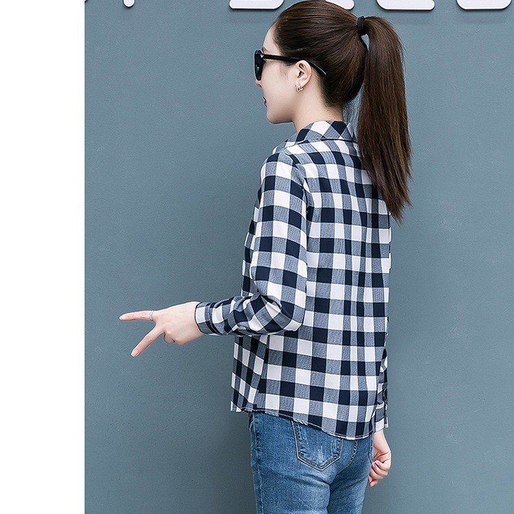 Áo sơ mi nữ kẻ màu thời trang s30