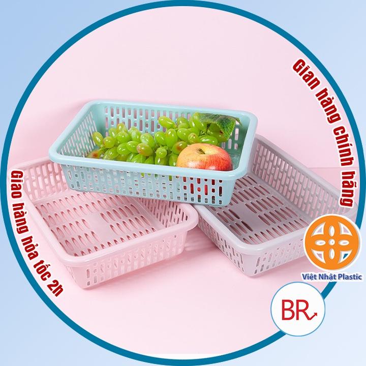 Rổ nhựa chữ nhật Việt Nhật (3593/3594) đựng đồ đa năng, tiện ích – Khay nhựa chữ nhật đựng đồ nhà bếp, tài liệu 01765