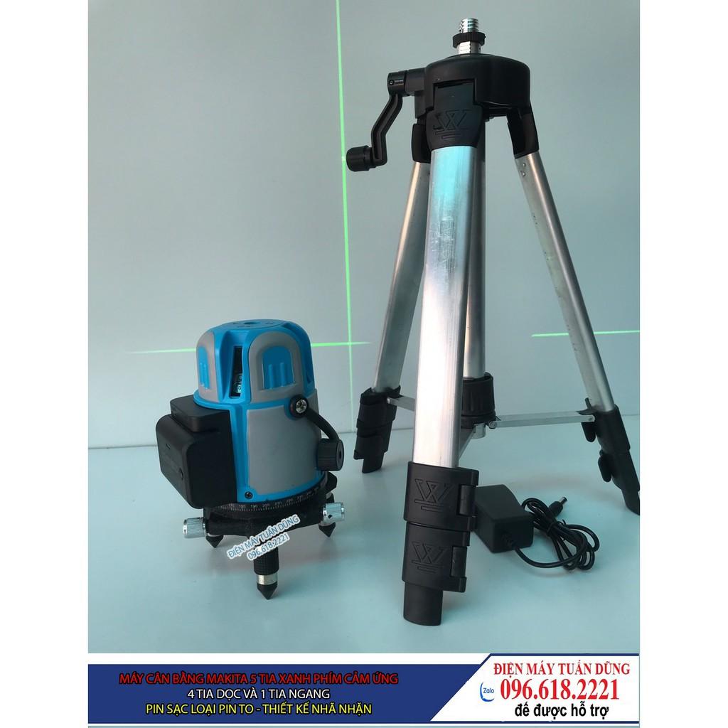 Máy cân mực Makita laser  tia xanh phím cảm ứng kèm chân