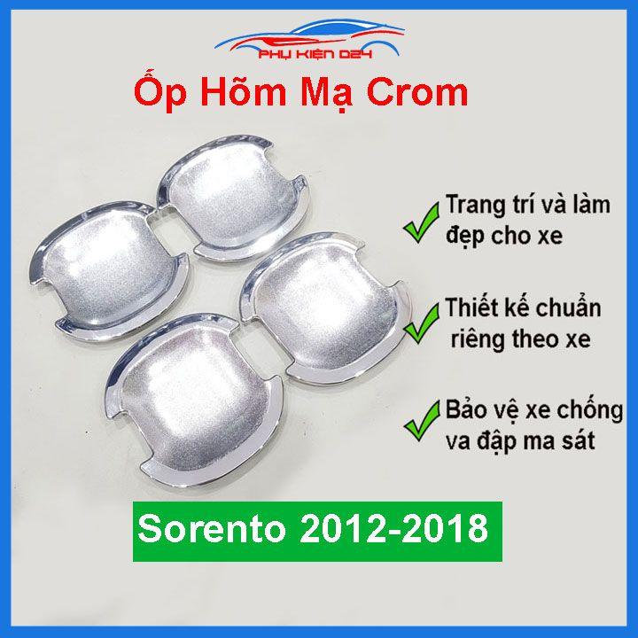 Bộ 4 ốp hõm cửa mạ crom Sorento 2012-2013-2014-2015-2016-2017-2018 chống trầy làm đẹp xe