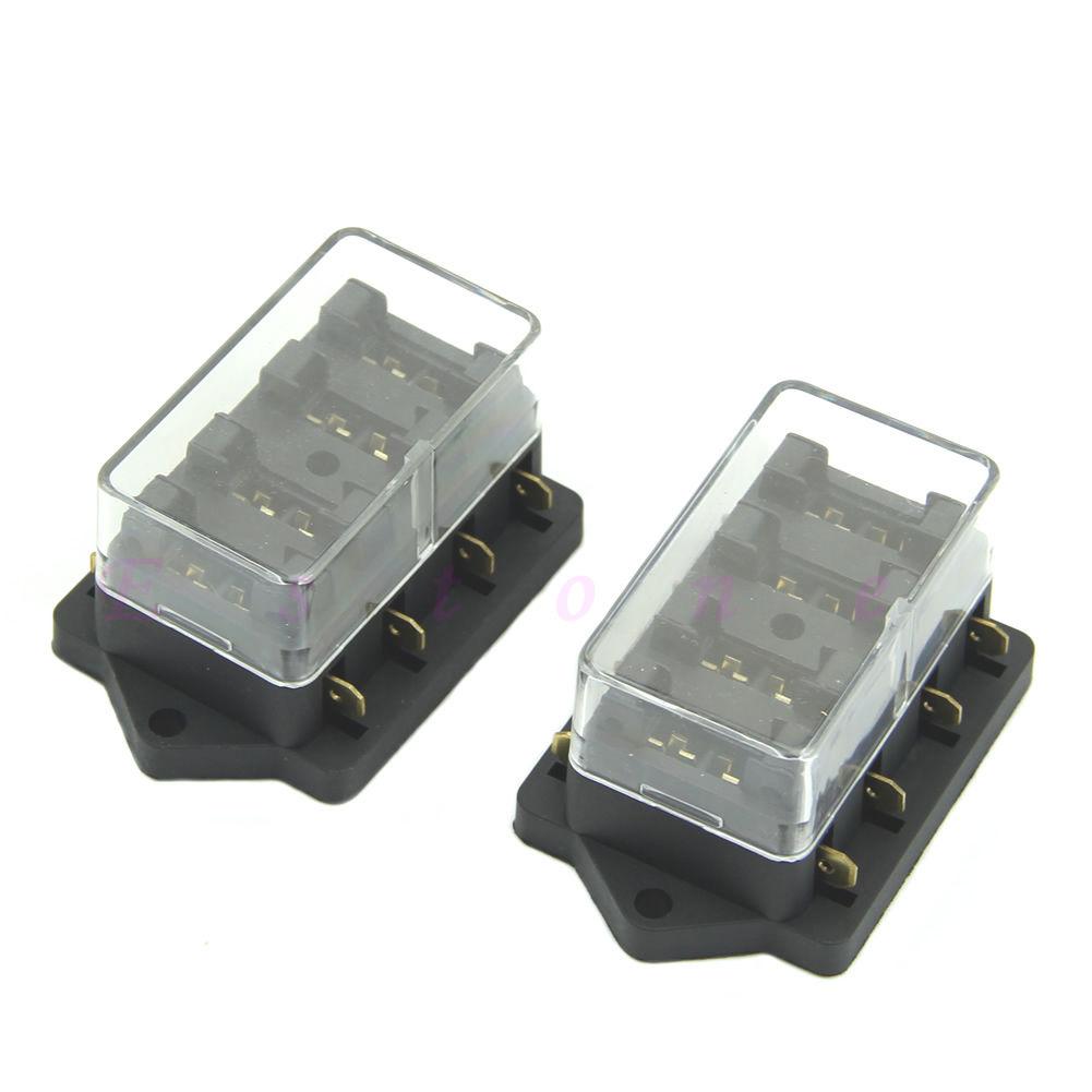 4 Way Circuit Car Boat Auto Automotive Blade Fuse Box Block Holder ATC ATO