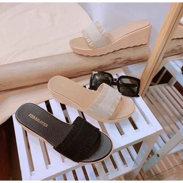 Dép đế xuồng quai ngang bản nhún