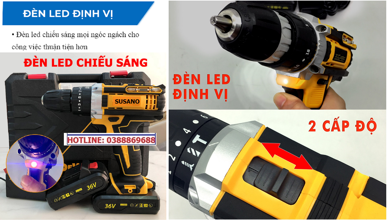 Máy Khoan Bê Tông và Bắt Vít 36V