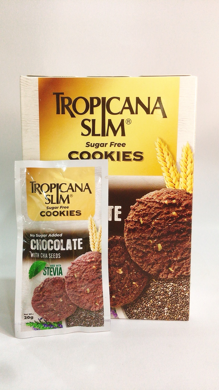 Combo 3 Hộp Bánh Quy Ăn Kiêng Tropicana Slim Sugar Free Cookies Socola