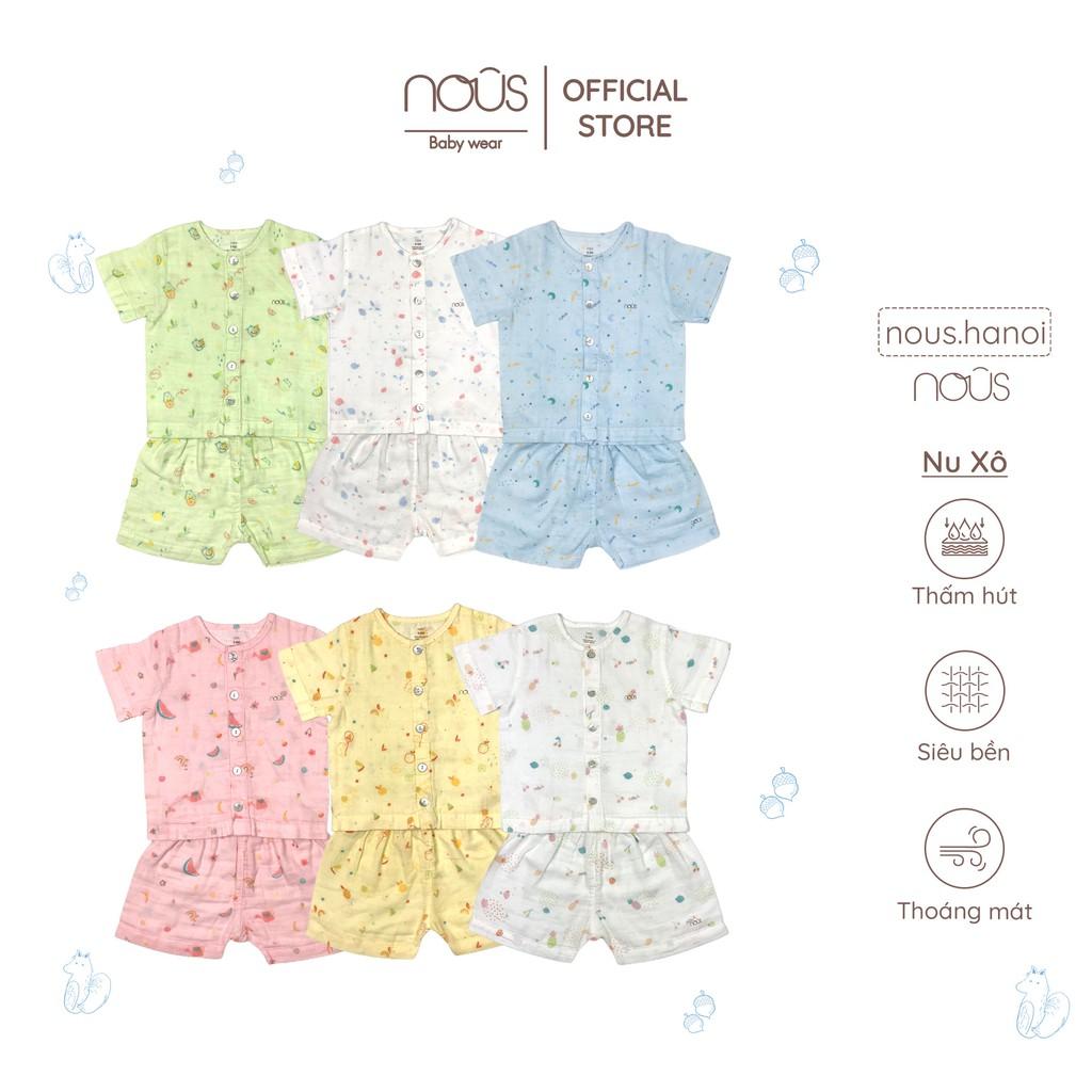 Bộ Quần Áo Cài Thẳng Cộc Xô Trắng Dâu Tây NOUS (Size 3-6 Tháng Đến 9-12 Tháng)