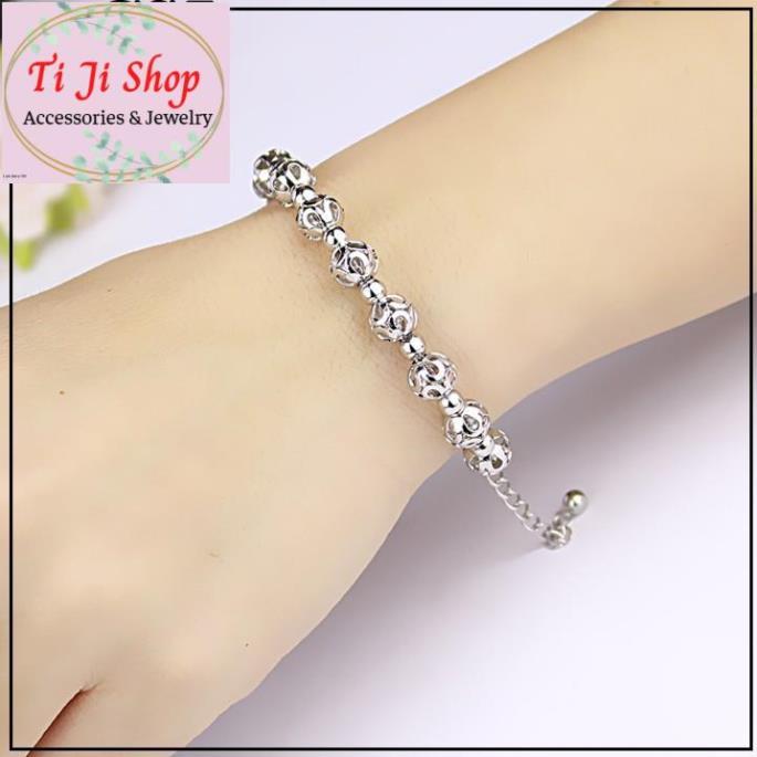 VÒNG TAY, LẮC TAY NỮ TRÁI CHÂU INOX CỰC - đẹp, không đen,
