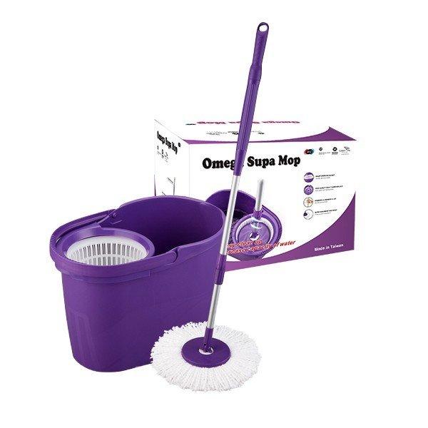 Bông Lau Nhà Xoay 360 Độ OMEGA SUPA MOP Đài Loan - Sợi Bông Mềm Mịn - Thấm Hút Tốt - Chống Trầy Xước Sàn Gỗ