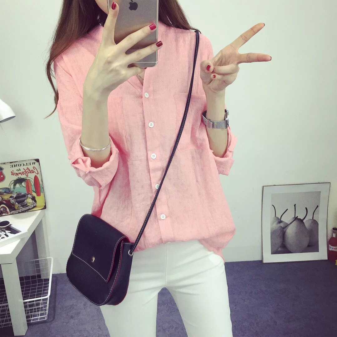 Áo sơ mi nữ dài tay chất đũi vạt đuôi tôm hàng đẹp nhiều màu trẻ trung S99