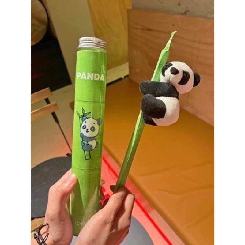 Combo Bình Nước Gấu Trúc Kèm Sticker,Ống hút,Gấu treo Hottend 2023