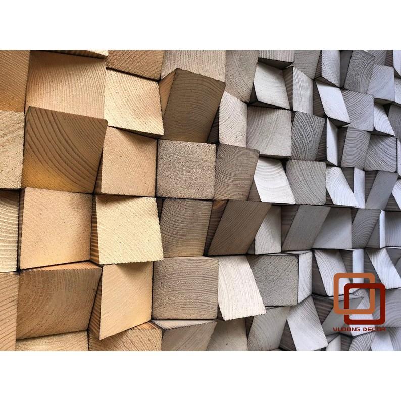Tranh gỗ trang trí 3D GRADIENT ẤM ÁP (Wood mosaic) - KÍCH THƯỚC 30cmx1M