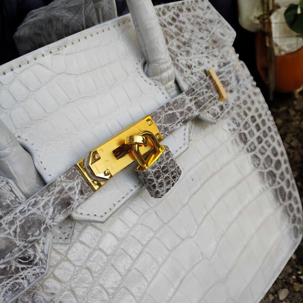 Túi xách cá sấu nữ màu Trắng tro cao cấp Loại 1