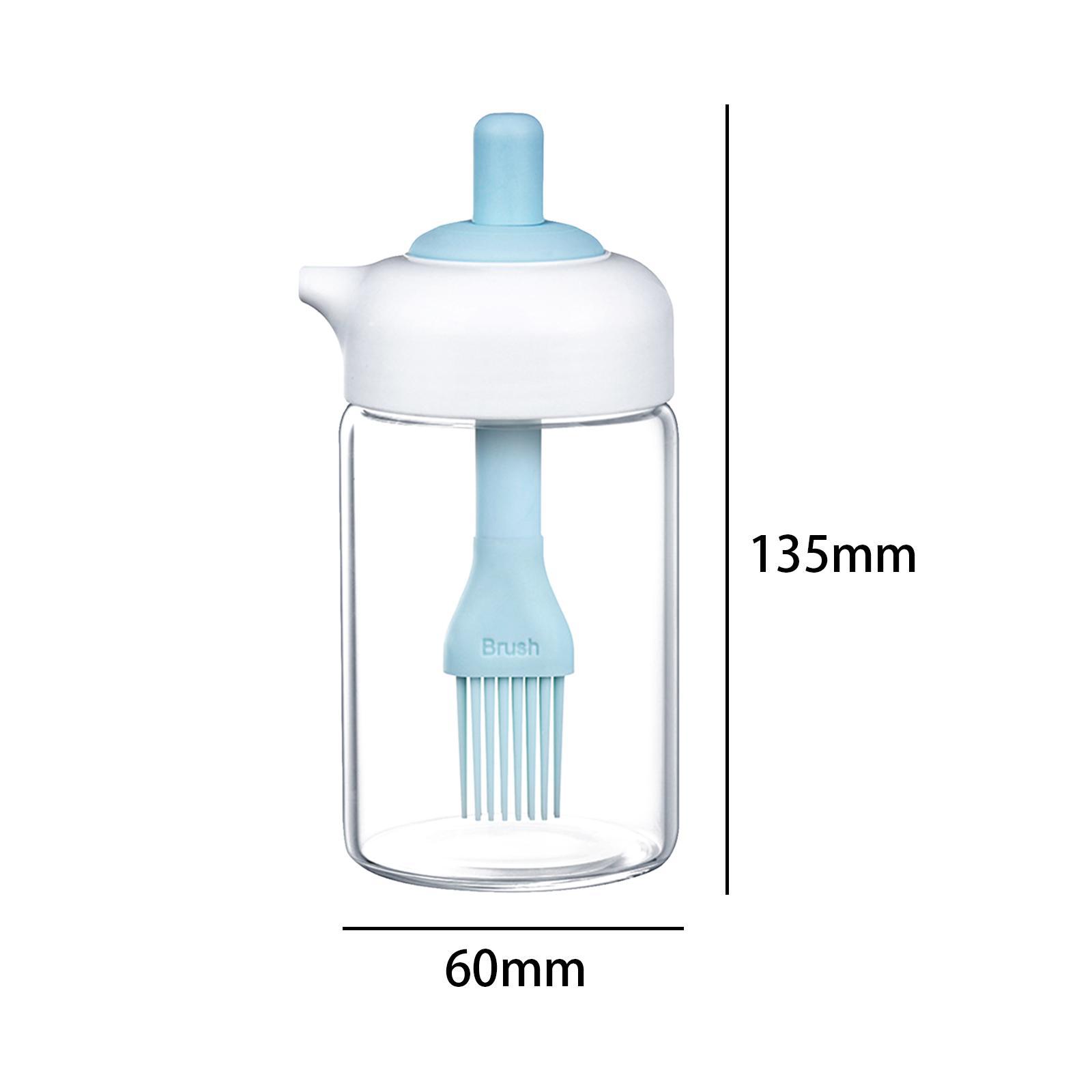 2Pcs Oil Bottle Oil Dispenser with Silicone Brush 230ml Leakproof