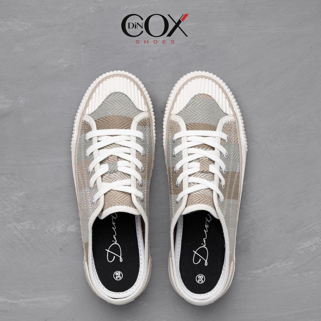 Giày Sục Đạp Gót Mules Vải Sneaker Unisex Tăng Chiều Cao 4cm DINCOX E10 Covi Blue