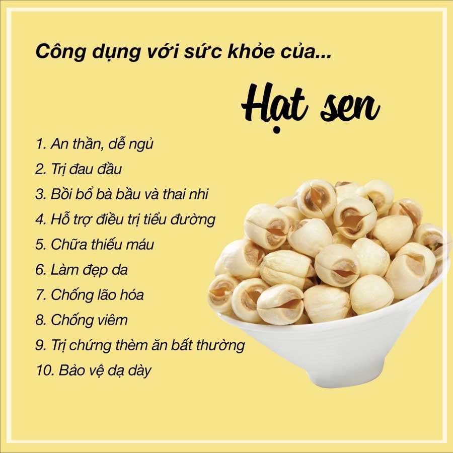 Hạt sen khô thượng hạng 250gr loại 1 (có hút chân không)