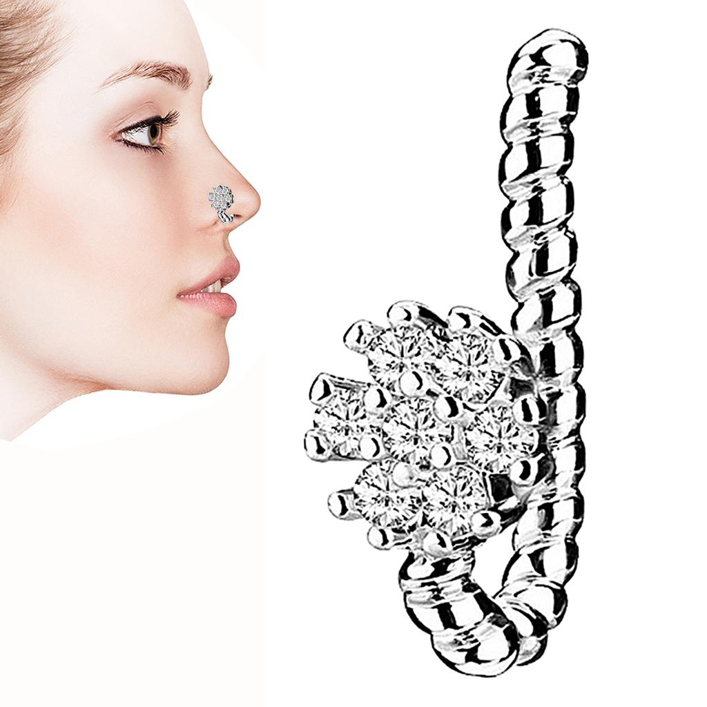 Fake Nose Rings 18G  Fake Lip Ear Nose Septum Ring Non Piercing silver