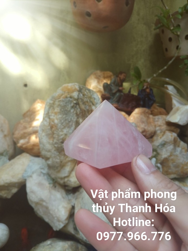 Đá Thanh Tẩy Kim Tự Tháp Rose Quartz Size 5 cm TAH68