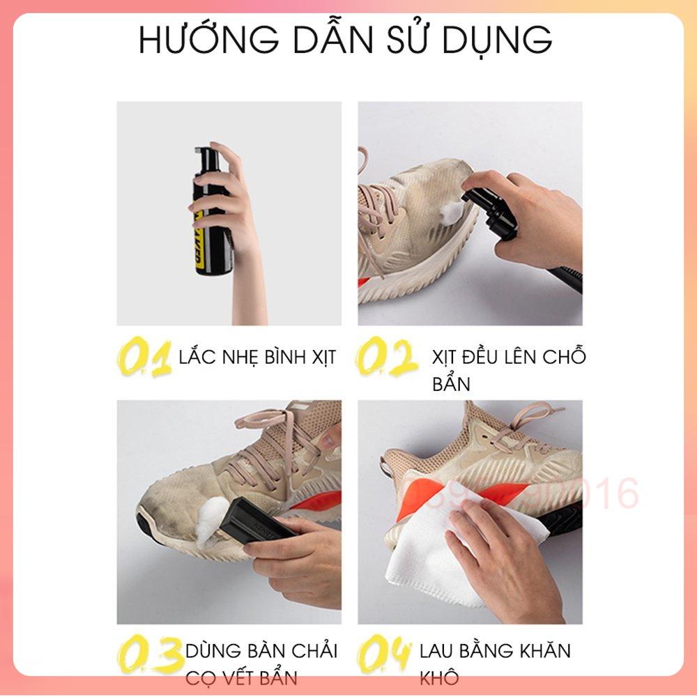 Bộ  4 chi tiết vệ sinh giày dép sneaker bằng công nghệ nano làm sạch các vết bẩn không cần dùng nước mùi thơm tự nhiên