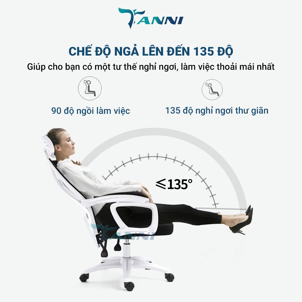 Ghế Xoay Văn Phòng Công Thái Học Có Ngả Lưng Premium V1 , Ghế Xoay Ngồi Làm Việc Ergonomic Cao Cấp Nhập Khẩu