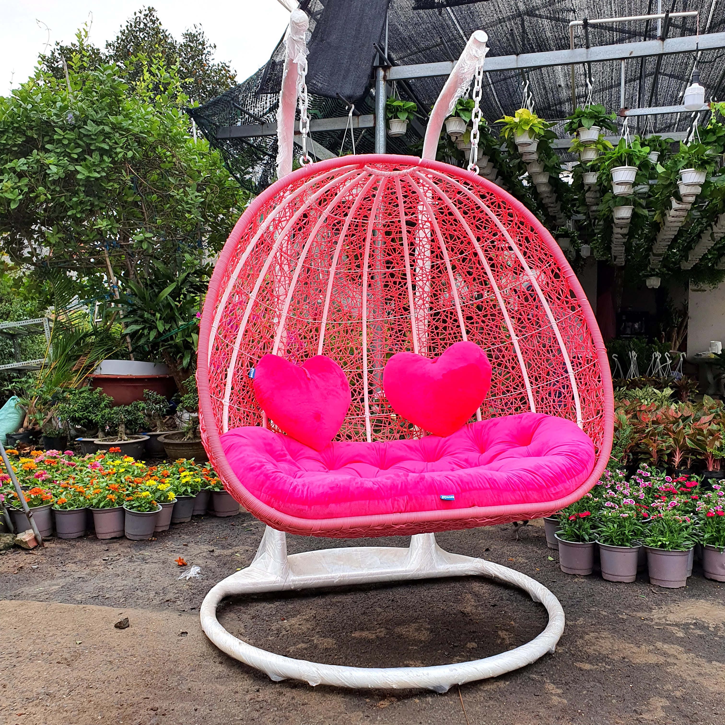 Xích đu đôi 2 cần treo
