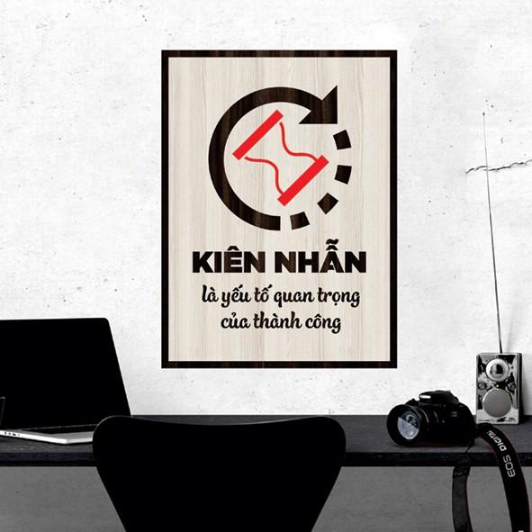 Tranh gỗ DECOR - SLOGAN tạo động lực, Truyền cảm hứng - Kiên nhẫn là yếu tố quan trọng của thành công