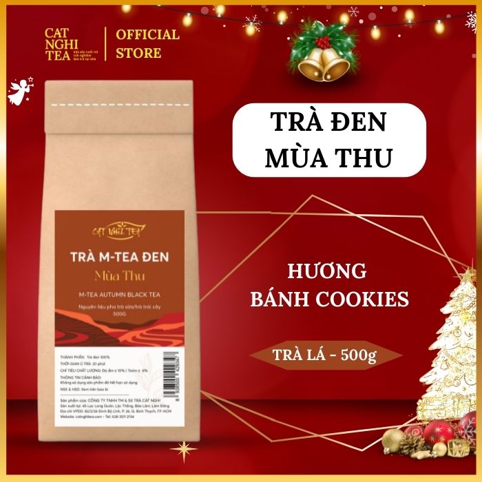 Trà đen Mùa Thu [500g - vị bánh Cookie] Trà đen CAT NGHI TEA, Nguyên liệu chuẩn pha trà sữa và trà trái cây thơm ngon