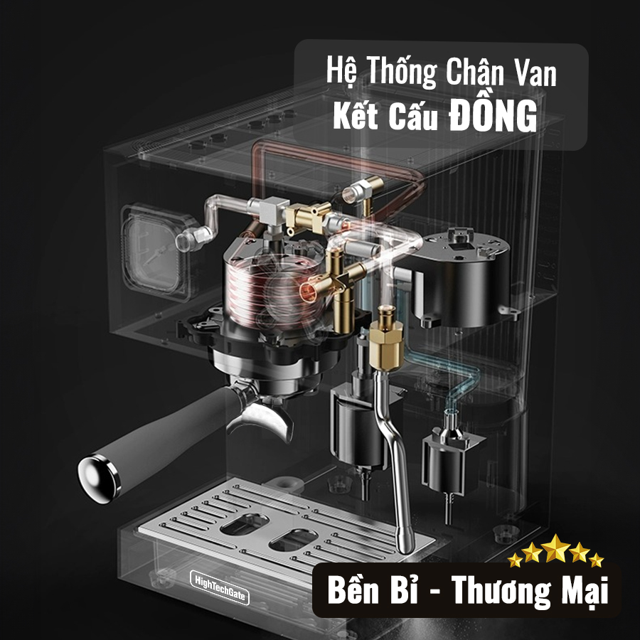 Máy Pha Cà Phê Espresso PCF05 chuyên nghiệp họng pha kim loại 58mm thương mại, tùy chỉnh cafe DIY tự động toàn diện, hàng chính hãng