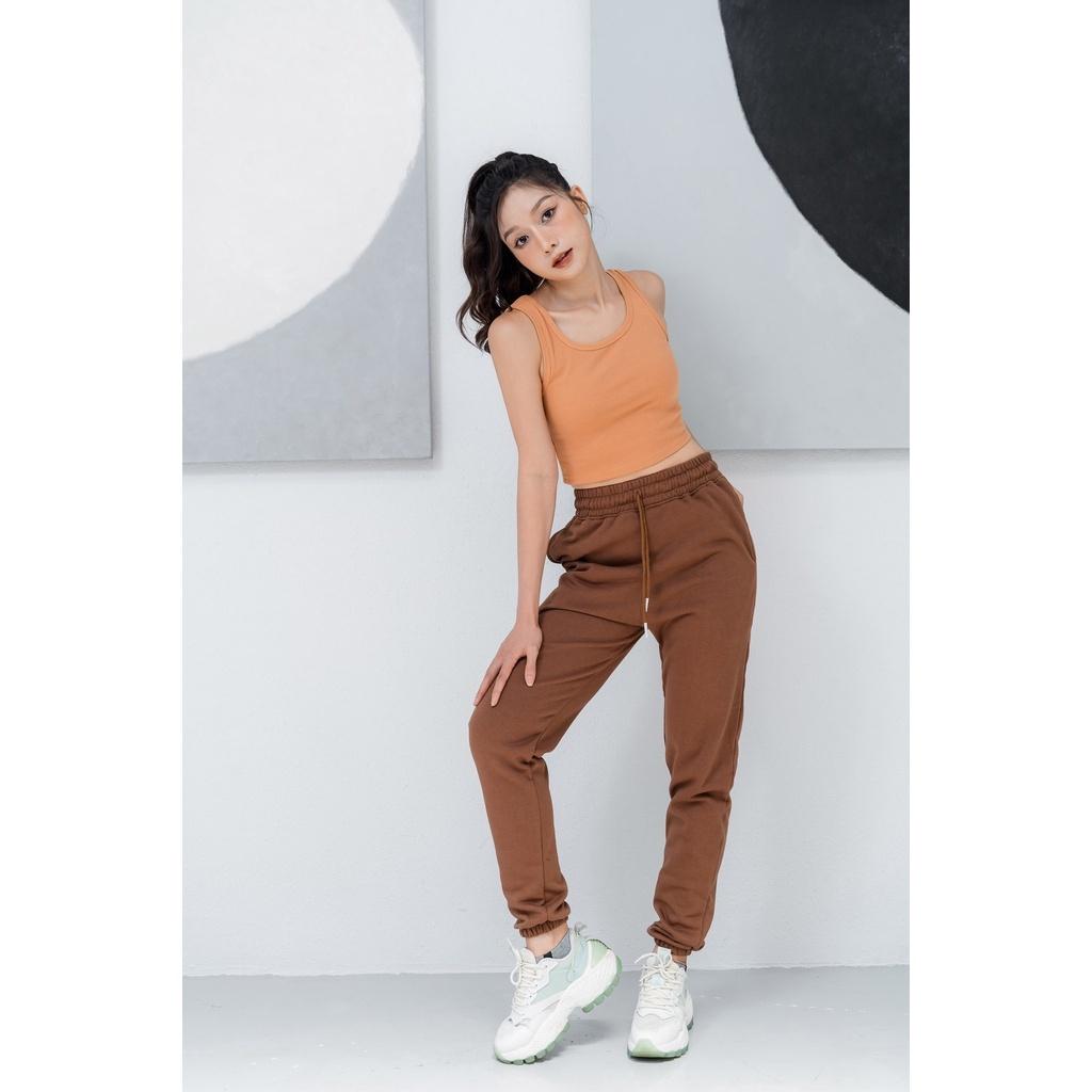 Áo croptop nữ hai dây bản to SUE chất thun bo gân co giãn, áo thun Tanktop body dáng lửng cho nữ GINE STORE
