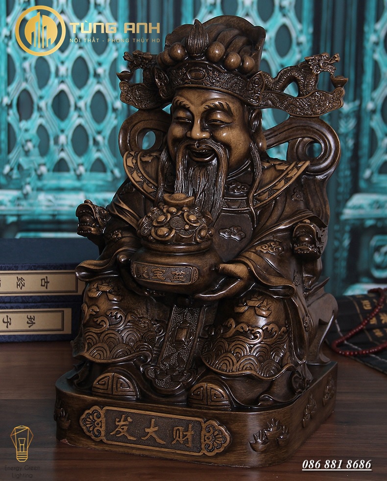 Tượng Thần Tài Size 46cm PT-25 - Biểu Tượng Tăng Cường Về Tiền Bạc , Công Danh Và Tài Lộc - Có Video