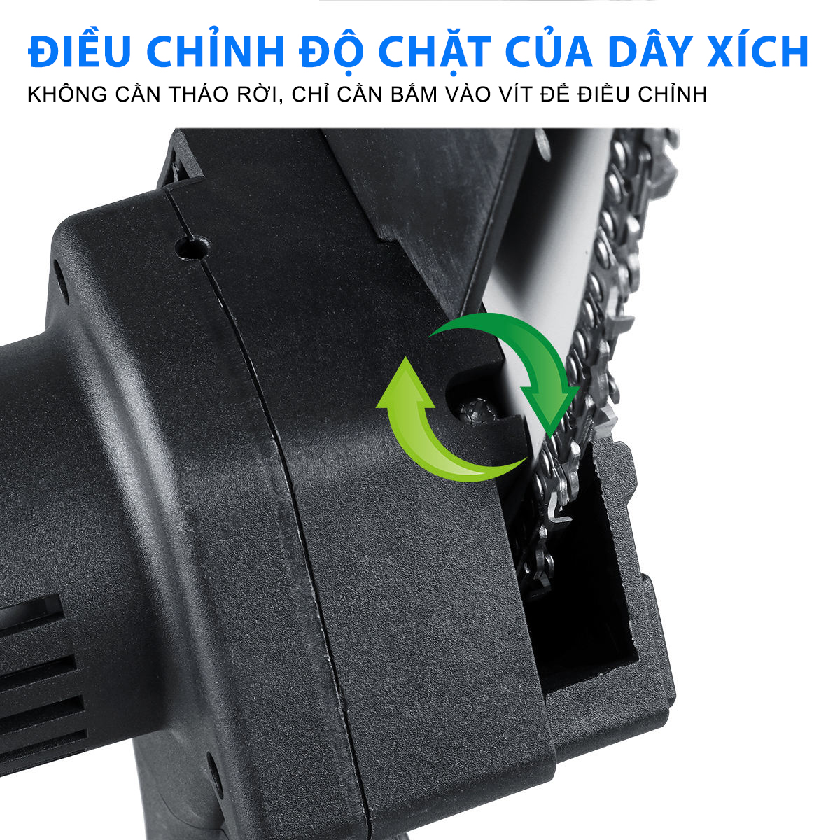 Máy Cưa Xích Chạy Pin - Lam Xích 4inch - Máy Cưa Mini Dây Xích Cắt Tỉa Cành Cây Tiện lợi - Lõi Đồng