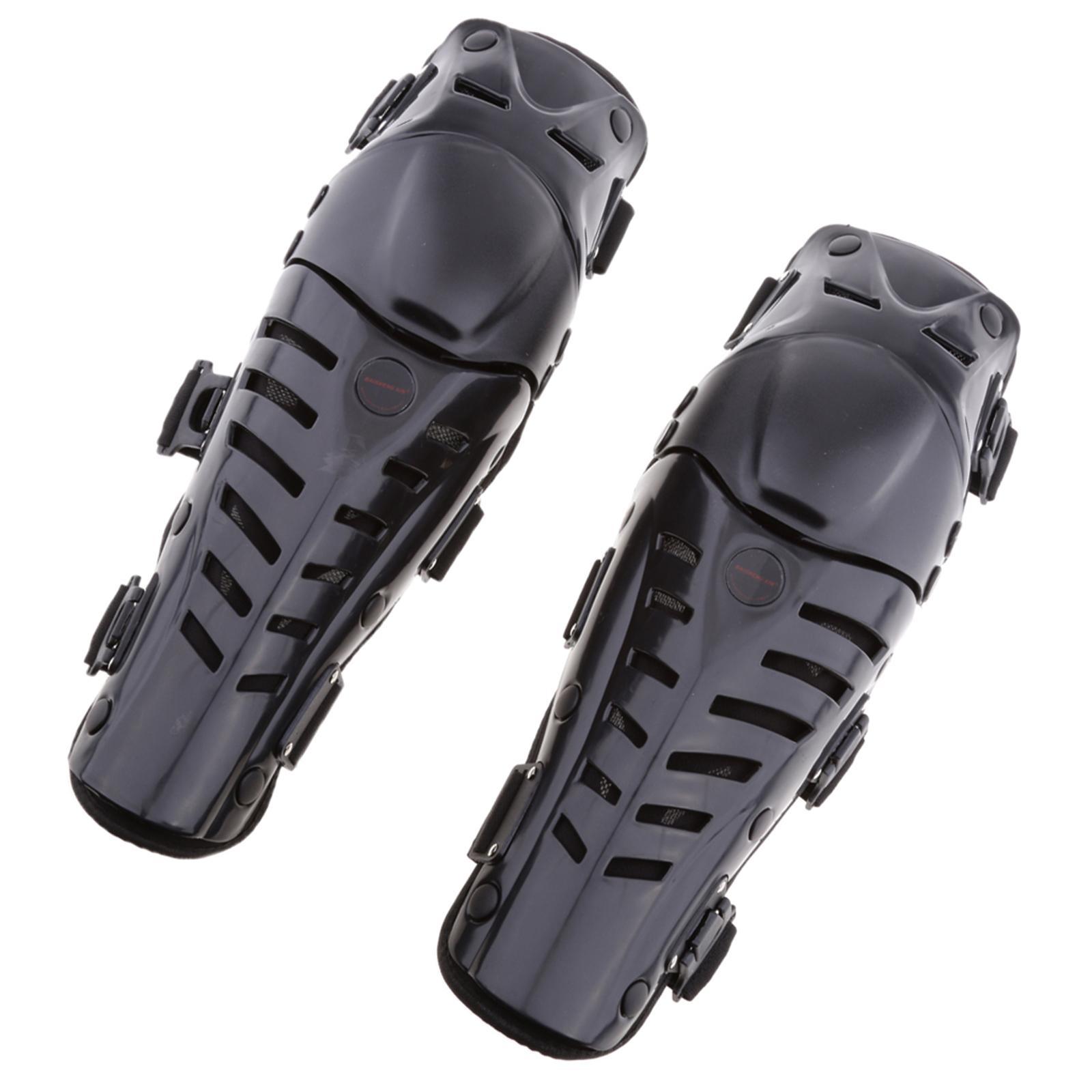 Motorcycle Motocross Racing Knee Shin Guards Pads  Protector Gear Black