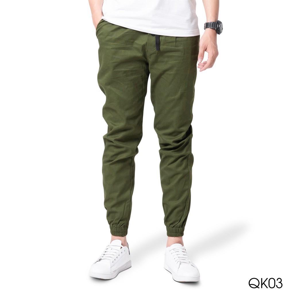 Quần jogger kaki trơn co giãn unisex