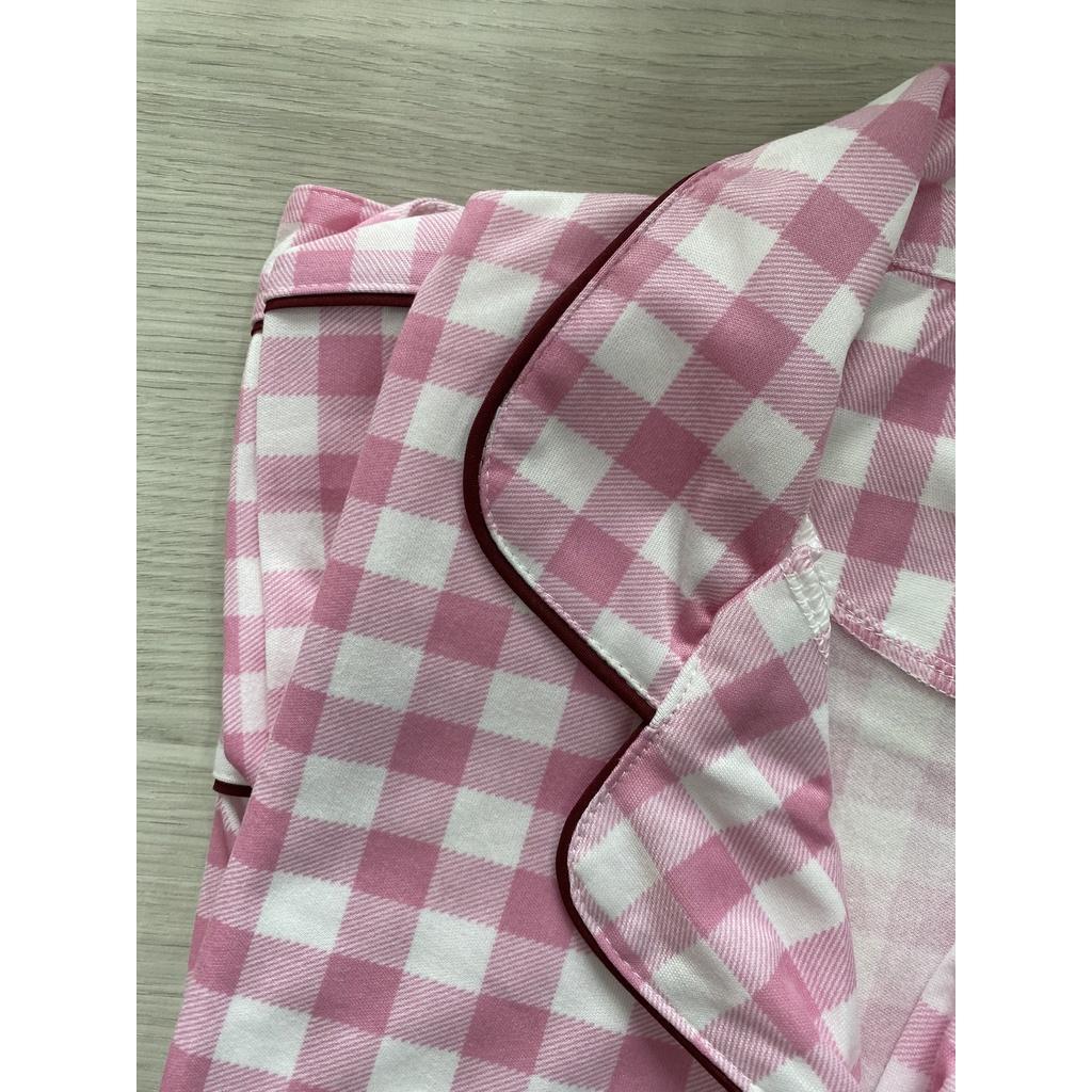 Bộ pijama nữ cotton tay dài quần dài xuân hè thu sọc màu dễ thương nữ tính BK08