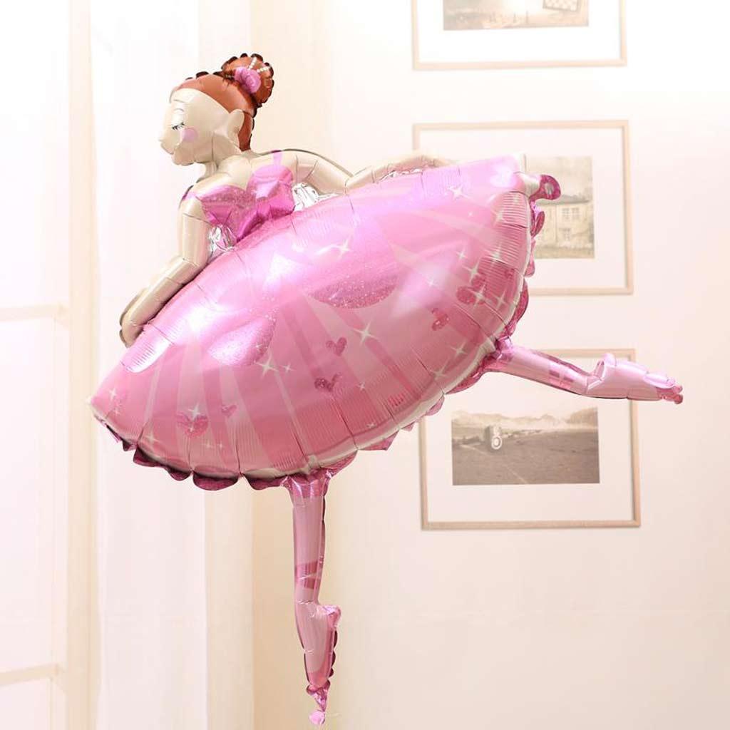 2X Ballet Dancing Girl Foil Balloon Baby Shower Christening Party Decor Pink