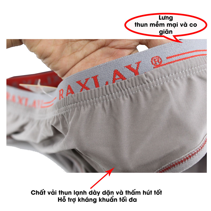Quần lót nam thun lạnh cao cấp, set 5 quần sịp nam tam giác bản lưng nhỏ, chất vải co giãn và thấm hút tốt