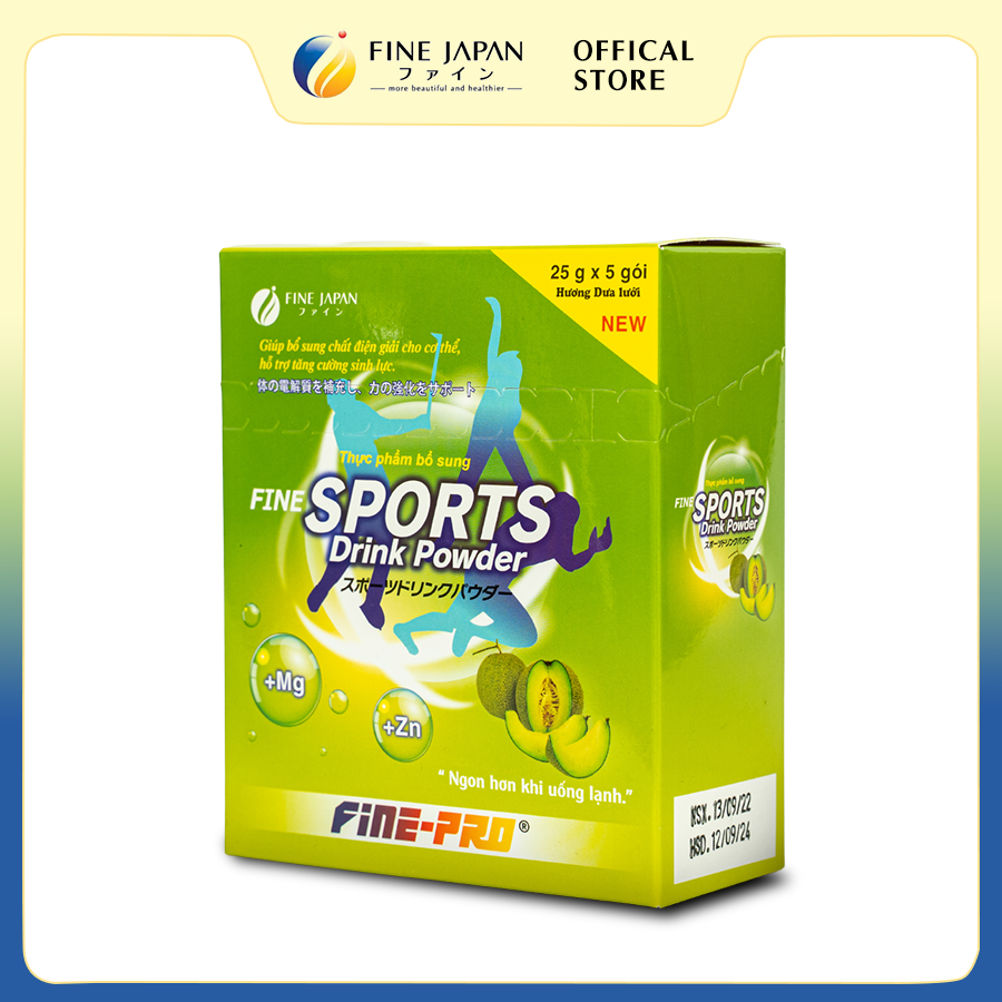 Bột pha nước điện giải Sport Drink FINE JAPAN hương dưa lưới hộp 5 gói