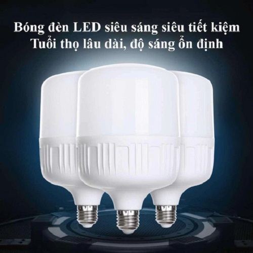 Bóng đèn Led siêu sáng 65W đui đèn xoáy Puge E27, Led Hàn Quốc Trụ Nhựa, Ánh sáng trắng, đèn trang trí sân vườn, led công suất lớn Bulb Led Light VCX