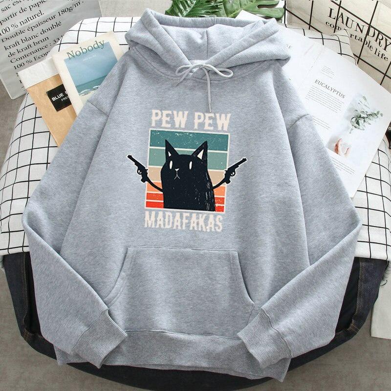 Áo Hoodie Nam nữ in hình Mèo Đen Ngộ Nghĩnh Pew Pew