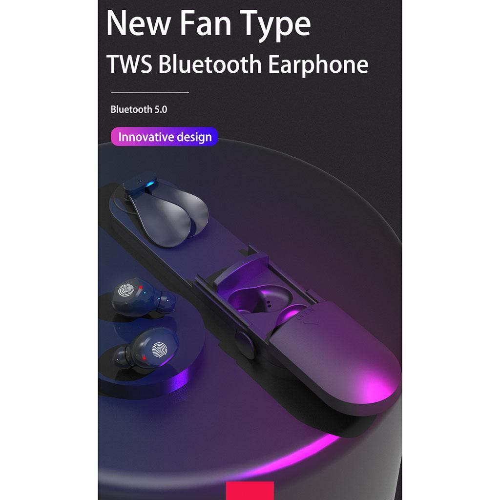 Sports Bluetooth Earbuds Wireless Earphone Stereo Headphone with Fan