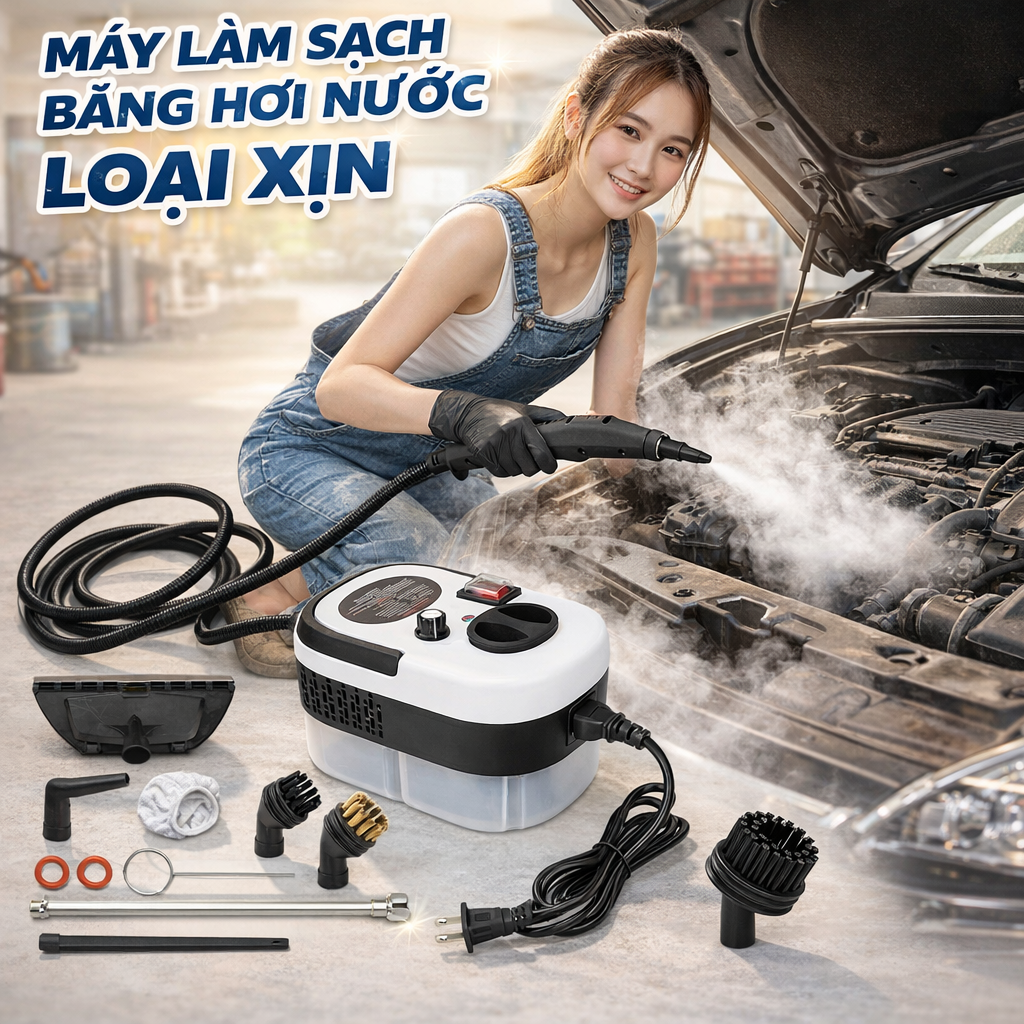 Máy Rửa Khoang Động Cơ Ô Tjô Bằng Hơi Nước Nóng – Làm Sạch Sâu, An Toàn Điện, ĐÈN TRANG TRÍ