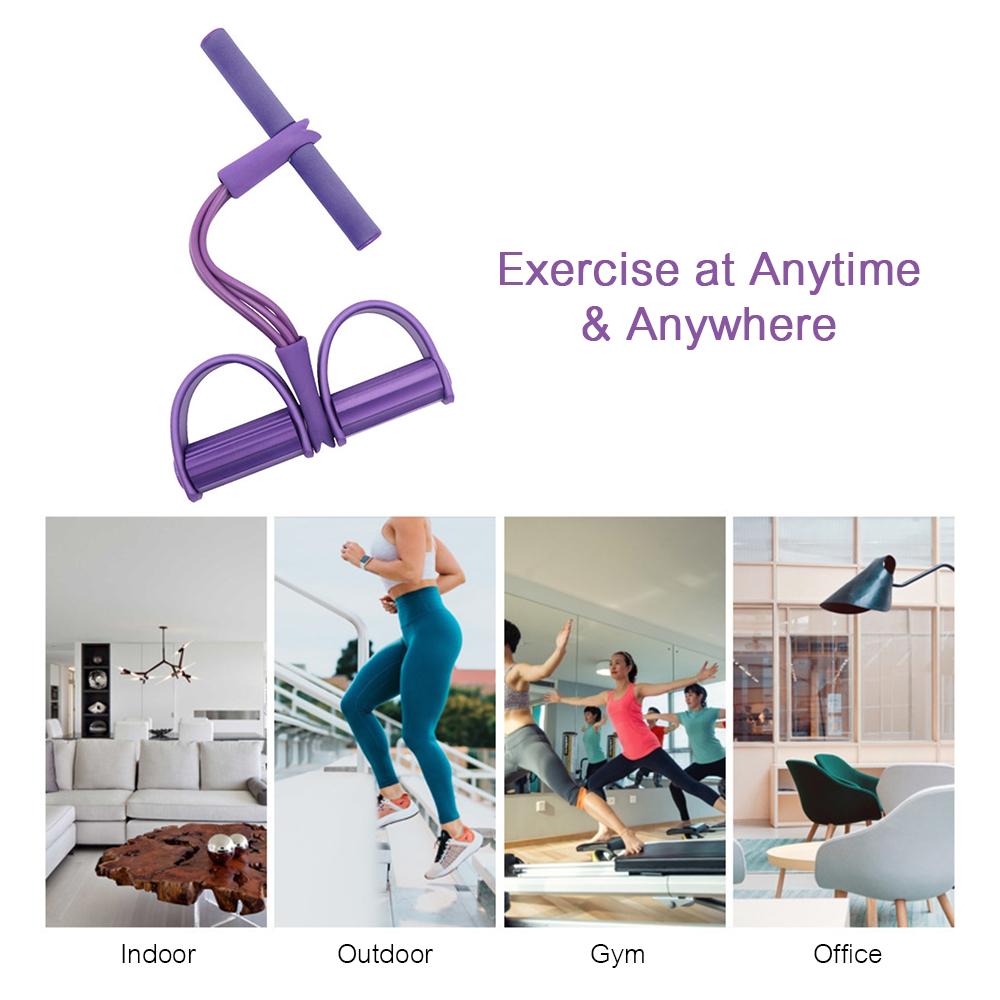 Dây kéo bàn chân 4 sợi, Dây kéo đa năng Dây tập thể dục đa năng cho phòng tập thể dục Yoga tại nhà