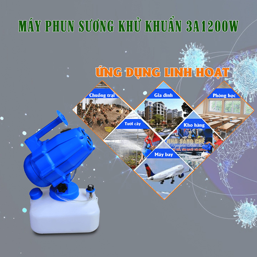 Máy phun sương khử trùng 1200W (3 đầu)