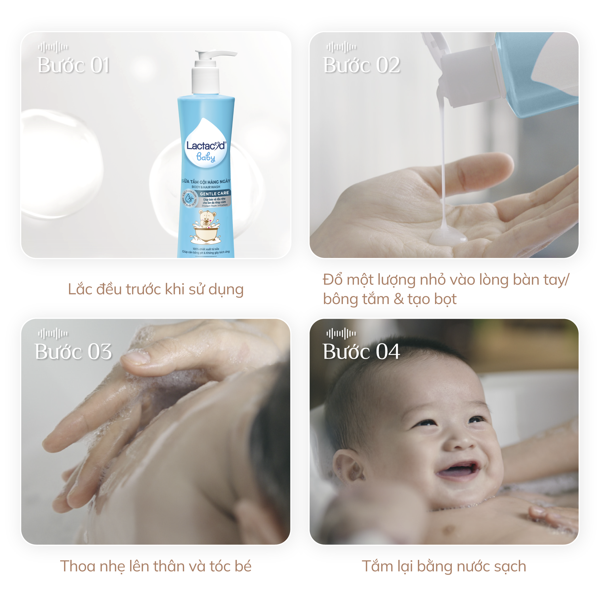 Sữa Tắm Gội Trẻ Em Lactacyd Baby Extra Milky Làm Sạch Dịu Nhẹ và Dưỡng Ẩm Vượt Trội 250ml