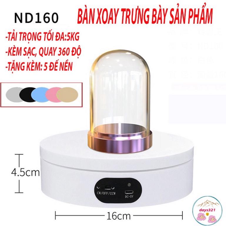 Đế xoay, bàn xoay bày bán chụp Tấm ảnh cống phẩm xoay 360 độ đủ 2 màu đen, trắng