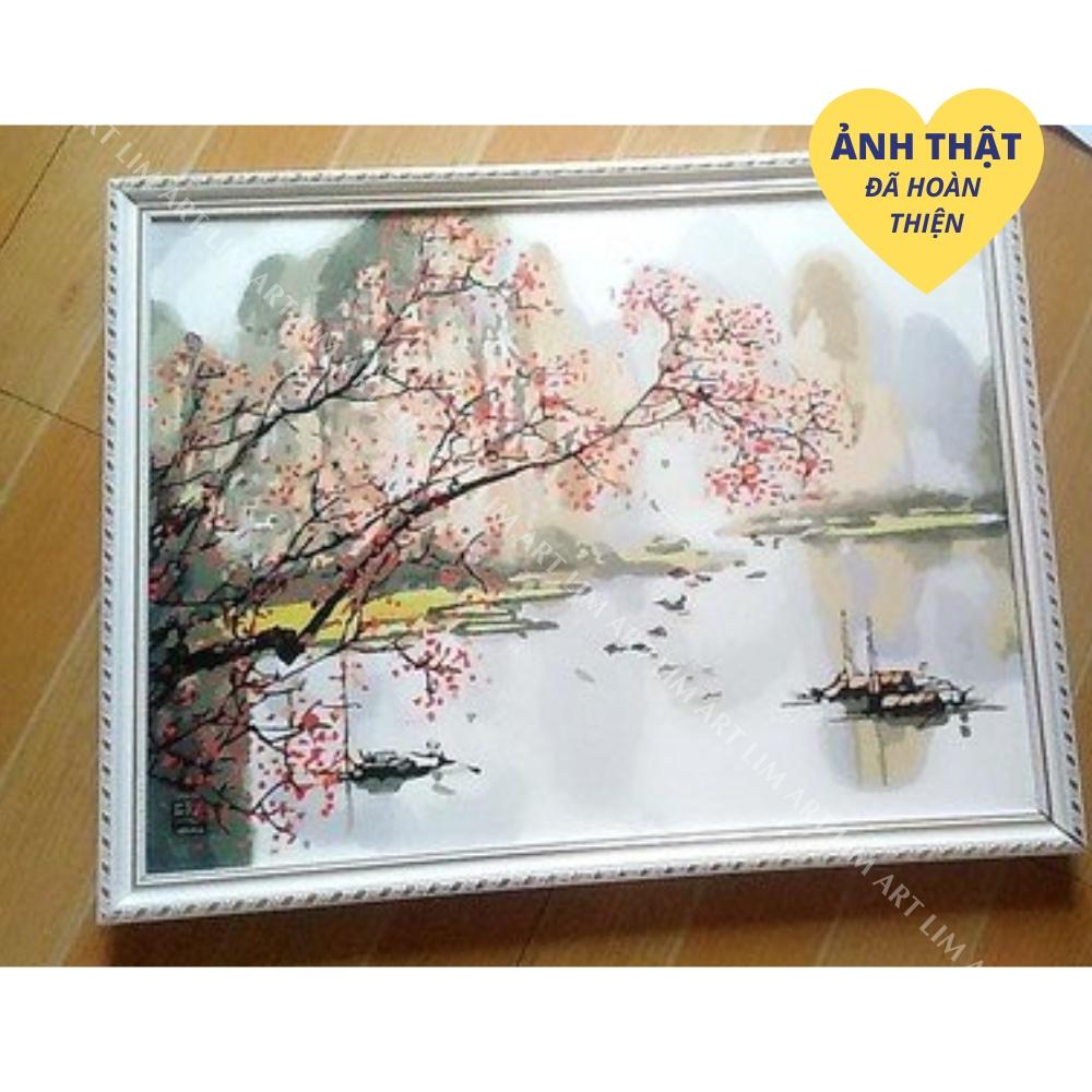 Tranh sơn dầu số hóa tự tô có khung chuẩn màu LIM Art - Tranh tô màu theo số phong cảnh thiên nhiên T269