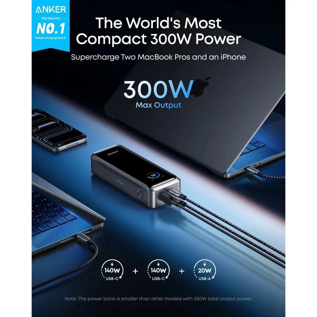 Sạc dự phòng Anker Prime 2C1A 300W 26250mah Đen A110A - Hàng Chính Hãng