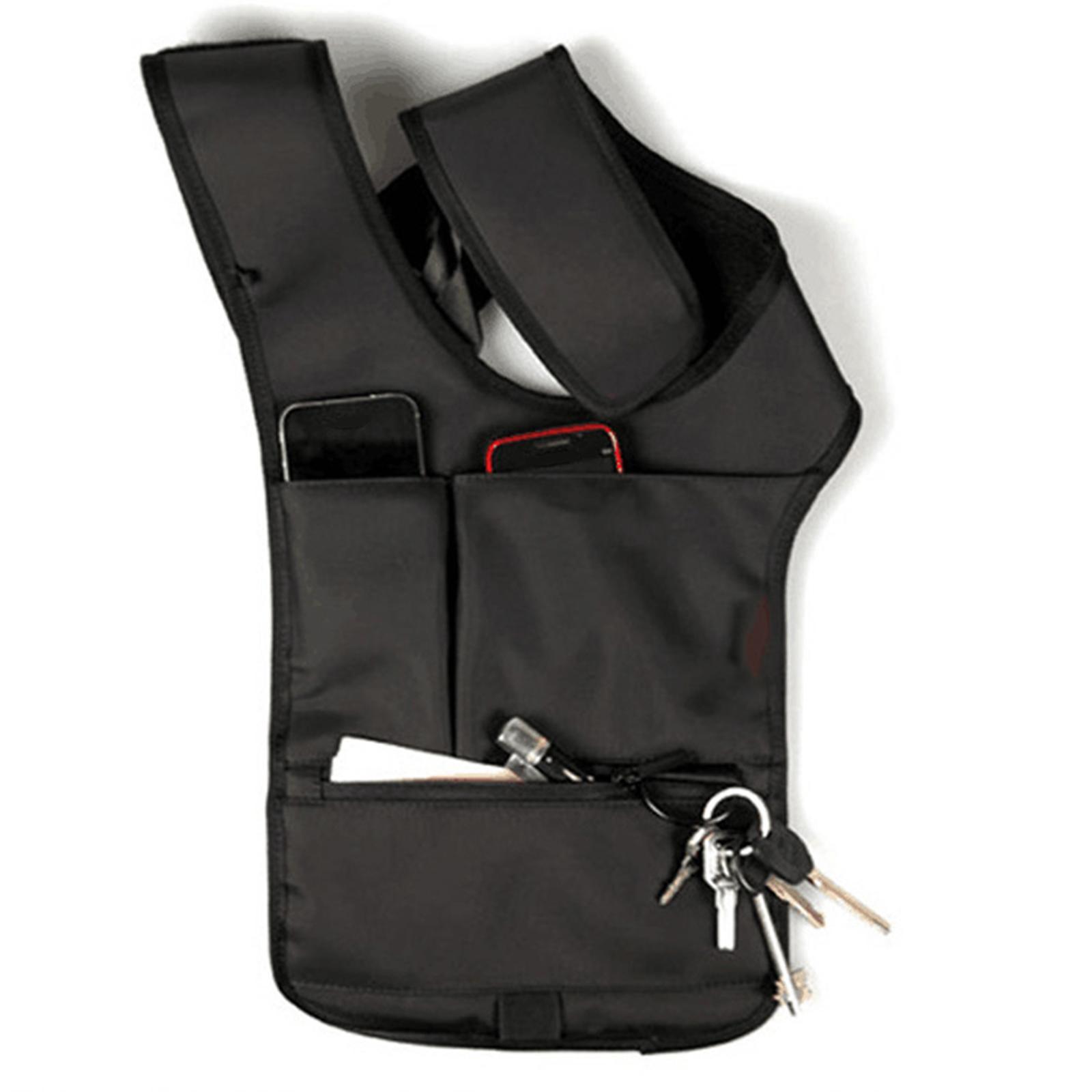 Outdoor Underarm Shoulder Bag Black Wallet Portable Backpack for Shopping Left