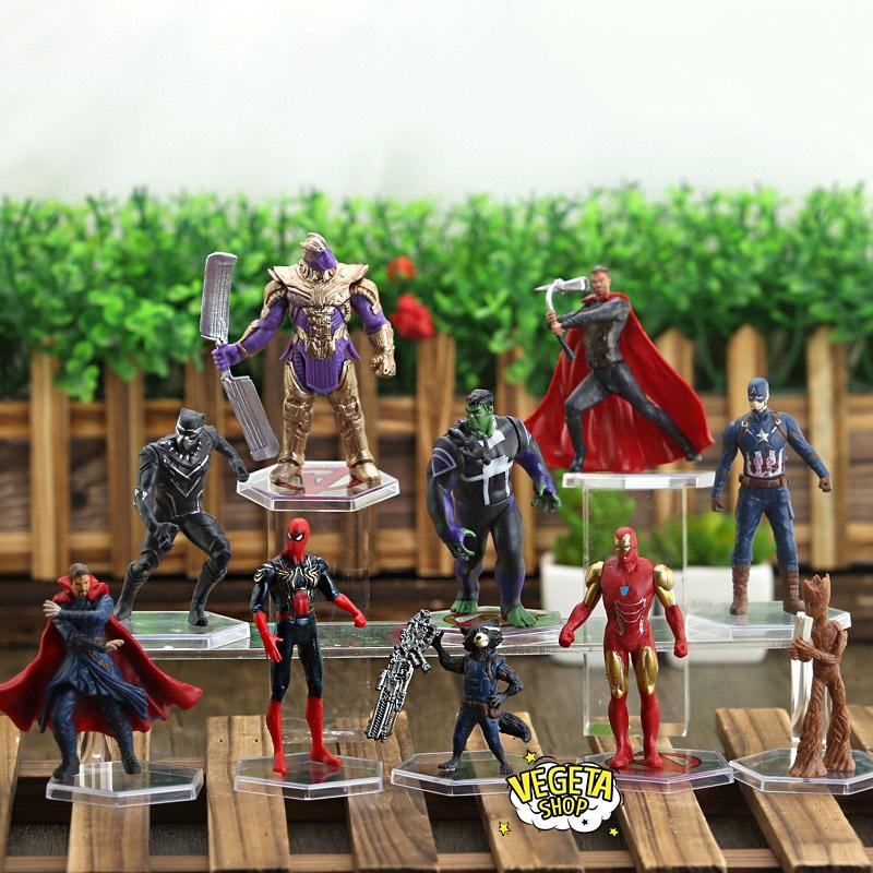 Mô hình Avengers - Marvel Hulk Iron Spider Man Captain Thor Doctor Strange Thanos Black Panther Groot Rocket Racoon