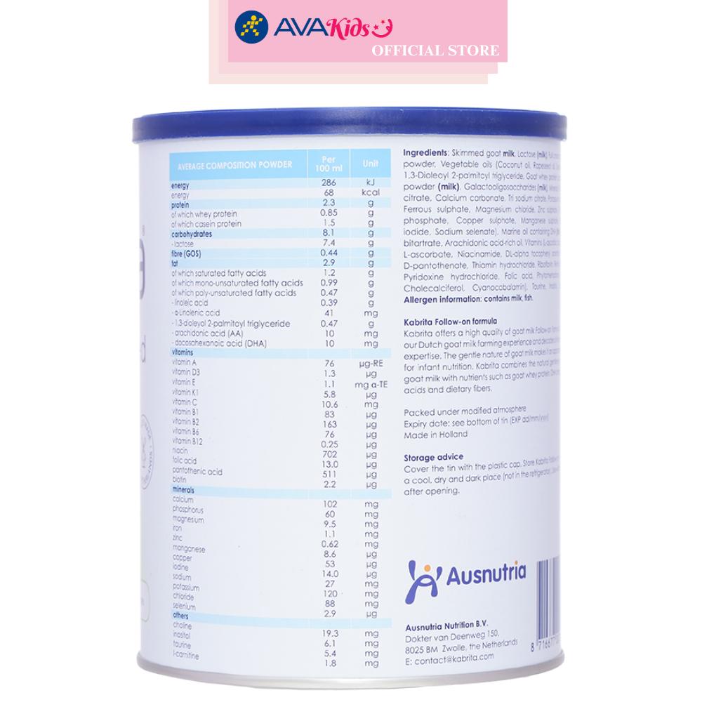 Sữa dê Kabrita số 2 (đạm quý A2) 800g (1 - 2 tuổi) - Hàng Chính Hãng