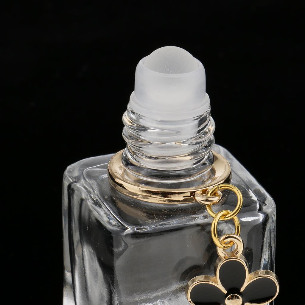 Refillable Comestics Perfume Essential Oil Aftershave Bottle 8ml, Empty Glass Storage Case Clear Portable