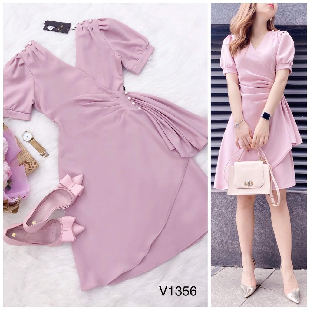 Váy suông hồng bèo eo V1356 - ĐẸP SHOP DVC
